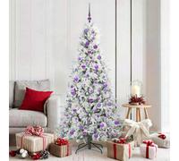 vidaXL Artificial Hinged Christmas Tree White 180 cm PE and PVC