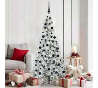 vidaXL Artificial Hinged Christmas Tree White 180 cm PE and PVC