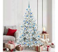 vidaXL Artificial Hinged Christmas Tree White 180 cm PVC and Steel
