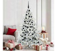 Vidaxl Artificial Hinged Christmas Tree White 180 Cm Pvc And Steel