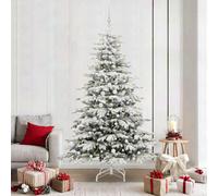 Vidaxl Artificial Hinged Christmas Tree White 210 Cm Pe And Pvc