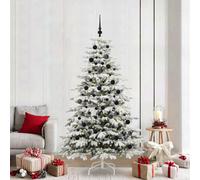Vidaxl Artificial Hinged Christmas Tree White 210 Cm Pe And Pvc