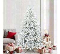 Vidaxl Artificial Hinged Christmas Tree White 210 Cm Pvc And Steel