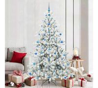 Vidaxl Artificial Hinged Christmas Tree White 210 Cm Pvc And Steel