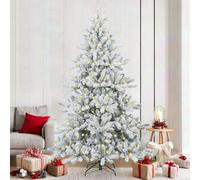 Vidaxl Artificial Hinged Christmas Tree White 210 Cm Pvc And Steel