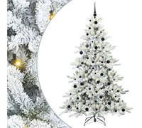 Vidaxl Artificial Hinged Christmas Tree White 210 Cm Pvc And Steel