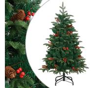 Vidaxl Artificial Hinged Christmas Tree With Cones And Berries 120 Cm
