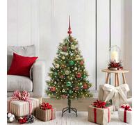 vidaXL Artificial Hinged Christmas Tree with Cones, Multicolour Balls Green 120 cm, Green