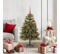 Vidaxl Artificial Hinged Christmas Tree With Cones Green 120 Cm