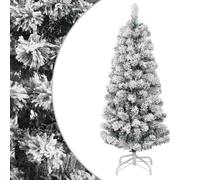 vidaXL Artificial Hinged Christmas Tree with Flocked Snow 150 cm