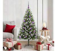 Vidaxl Artificial Hinged Christmas Tree With Flocked Snow 150 Cm