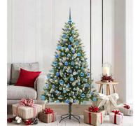 Vidaxl Artificial Hinged Christmas Tree With Flocked Snow 180 Cm