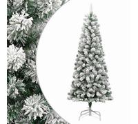 Vidaxl Artificial Hinged Christmas Tree With Flocked Snow 180 Cm, White