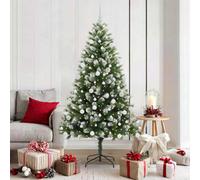 Vidaxl Artificial Hinged Christmas Tree With Flocked Snow 180 Cm