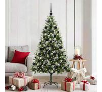 Vidaxl Artificial Hinged Christmas Tree With Flocked Snow 180 Cm
