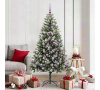 Vidaxl Artificial Hinged Christmas Tree With Flocked Snow 180 Cm