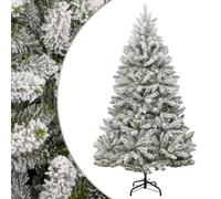 vidaXL Artificial Hinged Christmas Tree with Flocked Snow 270 cm, White