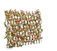 vidaXL Artificial Ivy Trellis Expandable 5 pcs Dark Pink 180x60 cm, Wood Frame Privacy Screen, Garden Wall Decor, Outdoor Fence Panels