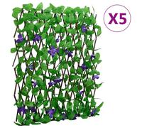 Artificial Ivy Trellis Green PVC Wood Expandable 180x20cm Privacy Screen 84 pcs