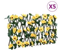 vidaXL Artificial Ivy Trellis Expandable 5 pcs Yellow 180x20 cm