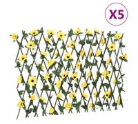 vidaXL Artificial Ivy Trellis Expandable 5 pcs Yellow 180x60 cm