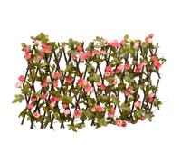 vidaXL Artificial Ivy Trellis, Expandable Dark Pink, 180x20 cm, Wooden Frame, UV Protected Privacy Fence Panels for Outdoor Garden Decor