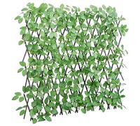 vidaXL Artificial Ivy Trellis Expandable Green 180x65 cm, Realistic PVC Leaves on Wooden Grid, Privacy Screen for Garden Wall, Outdoor Pet Barrier