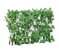 vidaXL Artificial Ivy Trellis - Expandable Green Privacy Screen for Garden/Patio, Adjustable PVC/Wood Fence Screening, Low Maintenance, Natural Look, 180x30 cm