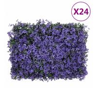 vidaXL Artificial Leaf Fence 24 pcs Purple 40x60 cm