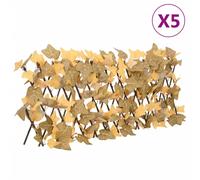vidaXL Artificial Maple Leaf Trellis Expandable Orange 5 pcs 180x30 cm