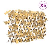 Artificial Maple Leaf Trellis Orange PVC Wood Expandable 180x30cm Privacy Garden
