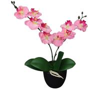 vidaXL Artificial Orchid Plant with Pot 30cm Pink Home Realistic Fake Flower