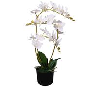 vidaXL Artificial Orchid Plant with Pot 65 cm White