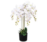 Vidaxl Artificial Orchid Plant With Pot 75 Cm White