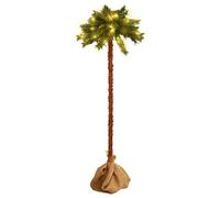vidaXL Artificial Palm Tree with LEDs Artificial Plant Party Decoration Outdoor Lighted Palm Tree Light Party Supply Fake Plant 120 cm