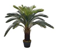 vidaXL Artificial Plant Cycas Palm with Pot Home Office Indoor Outdoor Authentic Realistic Faux Fake Flower Greenery Decoration Green 90cm