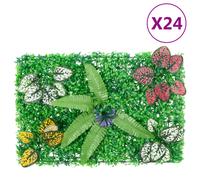 vidaXL Artificial Plant Fence 24 pcs Green 40x60 cm