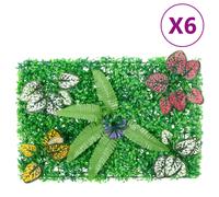 vidaXL Artificial Plant Fence Garden Privacy Fence Screen 6 pcs Green 40x60 cm