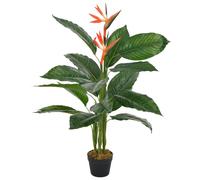 vidaXL Artificial Plant Strelitzia with Pot Red 100cm Realistic Fake Greenery