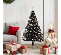 Vidaxl Artificial Pre-Lit Christmas Tree Black 150 Cm Pvc