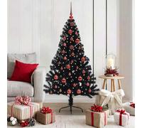 Vidaxl Artificial Pre-Lit Christmas Tree Black 150 Cm Pvc