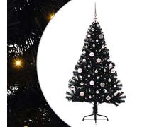 Vidaxl Artificial Pre-Lit Christmas Tree Black 150 Cm Pvc