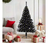 Vidaxl Artificial Pre-Lit Christmas Tree Black 150 Cm Pvc