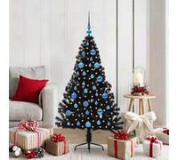 Vidaxl Artificial Pre-Lit Christmas Tree Black 150 Cm Pvc