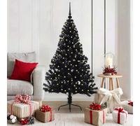 Vidaxl Artificial Pre-Lit Christmas Tree Black 150 Cm Pvc