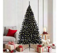 Vidaxl Artificial Pre-Lit Christmas Tree Black 180 Cm Pvc