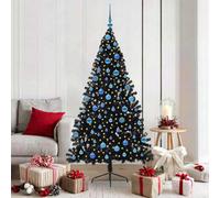 Vidaxl Artificial Pre-Lit Christmas Tree Black 180 Cm Pvc