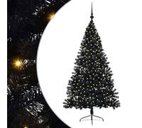 vidaXL Artificial Pre-lit Christmas Tree Black 180 cm PVC