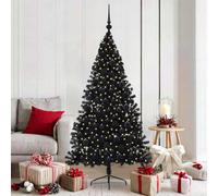 Vidaxl Artificial Pre-Lit Christmas Tree Black 180 Cm Pvc