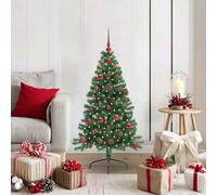 vidaXL Artificial Pre-lit Christmas Tree Green 120 cm PVC